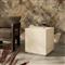 Orkins Modern Classic Cream Marble Square Block Outdoor End Table