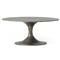 Mona French Country Grey Aluminum Round Outdoor Coffee Table