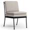 Gretchen French Country Grey Upholstered Black Aluminum Outdoor Dining Chair