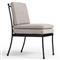 Gretchen French Country Grey Upholstered Black Aluminum Outdoor Dining Chair
