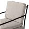 Gretchen French Country Grey Upholstered Black Aluminum Outdoor Dining Arm Chair