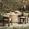 Aviel Rustic Lodge Beige Upholstered Teak Outdoor Dining Arm Chair