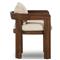 Aviel Rustic Lodge Beige Upholstered Teak Outdoor Dining Arm Chair