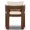 Aviel Rustic Lodge Beige Upholstered Teak Outdoor Dining Arm Chair