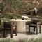 Aviel Rustic Lodge Brown Upholstered Teak Outdoor Dining Arm Chair