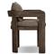Aviel Rustic Lodge Brown Upholstered Teak Outdoor Dining Arm Chair