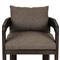 Aviel Rustic Lodge Brown Upholstered Teak Outdoor Dining Arm Chair