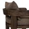 Aviel Rustic Lodge Brown Upholstered Teak Outdoor Dining Arm Chair