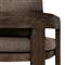 Aviel Rustic Lodge Brown Upholstered Teak Outdoor Dining Arm Chair