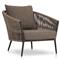 Porter Coastal Brown Upholstered Bronze Aluminum Outdoor Lounge Chair