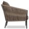 Porter Coastal Brown Upholstered Bronze Aluminum Outdoor Lounge Chair