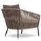 Porter Coastal Brown Upholstered Bronze Aluminum Outdoor Lounge Chair