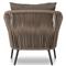 Porter Coastal Brown Upholstered Bronze Aluminum Outdoor Lounge Chair