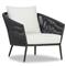 Porter Coastal White Upholstered Grey Aluminum Outdoor Lounge Chair