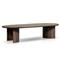 Paris Rustic Lodge Brown Teak Outdoor Oval Coffee Table