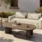 Paris Rustic Lodge Brown Teak Outdoor Oval Coffee Table