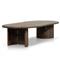 Paris Rustic Lodge Brown Teak Outdoor Oval Coffee Table