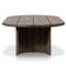 Paris Rustic Lodge Brown Teak Outdoor Oval Coffee Table