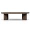 Paris Rustic Lodge Brown Teak Outdoor Oval Coffee Table