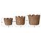 Cadmus Coastal Natural Rattan Scalloped Basket - Set of 3