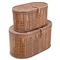 Myrtle Coastal Beach Dark Brown Rattan Decorative Box - Set of 2