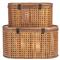 Myrtle Coastal Beach Dark Brown Rattan Decorative Box - Set of 2