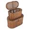 Myrtle Coastal Beach Dark Brown Rattan Decorative Box - Set of 2