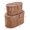 Myrtle Coastal Beach Dark Brown Rattan Decorative Box - Set of 2