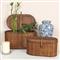 Myrtle Coastal Beach Dark Brown Rattan Decorative Box - Set of 2