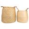 Verena Coastal Beach Natural Woven Seagrass Floor Basket - Set of 2