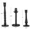 Carmen French Country Black Pine Wood Taper Candle Holder - Set of 3