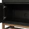 Philip Modern Classic Black Raffia Mahogany Wood Media Cabinet - 78&quot;