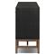 Philip Modern Classic Black Raffia Mahogany Wood Media Cabinet - 78&quot;