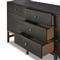 Philip Modern Classic Black Raffia Mahogany Wood Media Cabinet - 78&quot;
