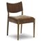 Odelia Modern Classic Brown Velvet Oak Wood Dining Chair