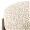 Leith Modern Classic Cream Boucle Brown Wood Round Stool