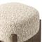 Leith Modern Classic Cream Boucle Brown Wood Round Stool