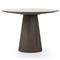 Skylar French White Marble Grey Oak Wood Round Pedestal Dining Table - 42&quot;W