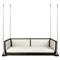 Lucy Rustic Lodge White Performance Black Wood Daybed Porch Swing