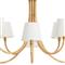 Treble Coastal Beach Natural Bamboo Wrapped Brass Chandelier
