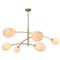 Artemis Glass Shade Natural Brass Sputnik Chandelier