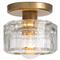 Bijoux Mid Century Modern Crystal Shade Natural Brass Flush Mount