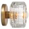 Bijoux Mid Century Modern Crystal Shade Natural Brass Flush Mount