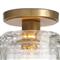 Bijoux Mid Century Modern Crystal Shade Natural Brass Flush Mount