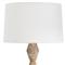 Crew Mid Century Modern Natural Travertine Buffet Table Lamp