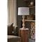 Crew Mid Century Modern Natural Travertine Buffet Table Lamp