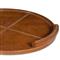 Forte Rustic Lodge Tan Leather Round Decorative Tray - Small