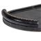 Forte Rustic Lodge Black Leather Oval Decorative Tray