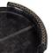 Forte Rustic Lodge Black Leather Oval Decorative Tray