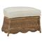 Cielo Coastal Beach Beige Sunbrella Brown Woven Wicker Demilune Outdoor Ottoman
